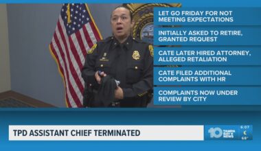 Tampa Police Department Assistant Chief terminated