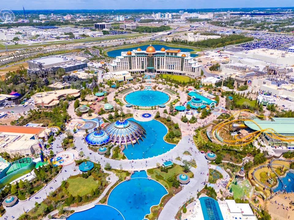 Orlando, FL, USA - April 7, 2025: Orlando Epic Universe Universal theme park under construction