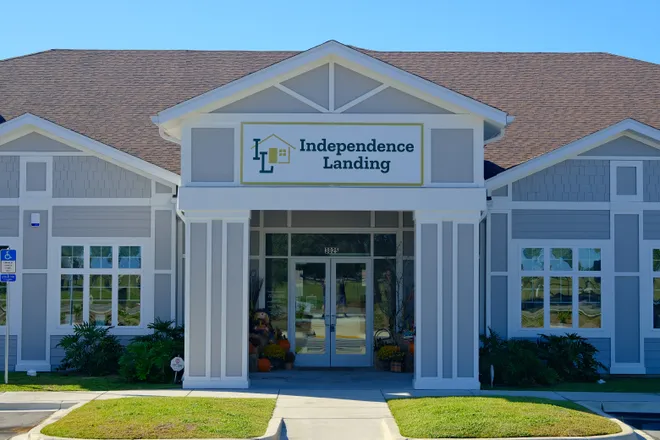 Exterior of Independence Landing building.
