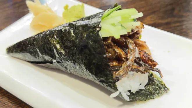 Salmon skin roll at Hokkaido Hibachi & Sushi Restaurant in Port St. Lucie.
