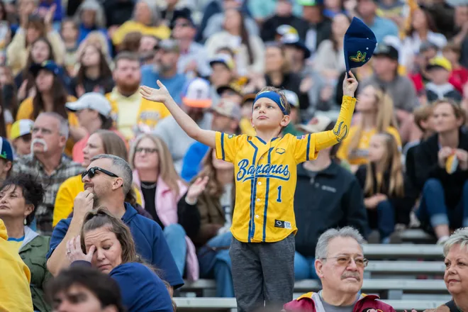 More than 60,000 fans filled Doak Campbell Stadium to experience the Savannah Bananas play against the Texas Tailgaters in Banana Ball on Saturday, Feb. 28, 2026.