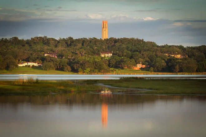 Bok Tower Gardens is a National Historic Landmark that opened in the 1920s.
