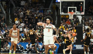 Tre Donaldson shines for Miami in first round NCAA Tournament win
