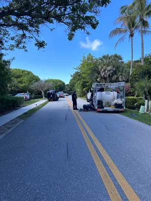 Tiger Woods rollover crash on Jupiter Island on March 27, 2026. The crash occurred just after 2 p.m. in the 200 block of Beach Road.