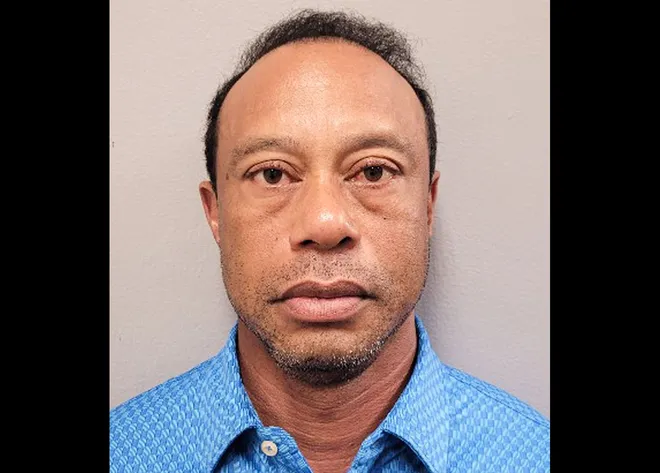Tiger Woods' mug shot release by the Martin County Sheriff's Office on March 27, 2026.
