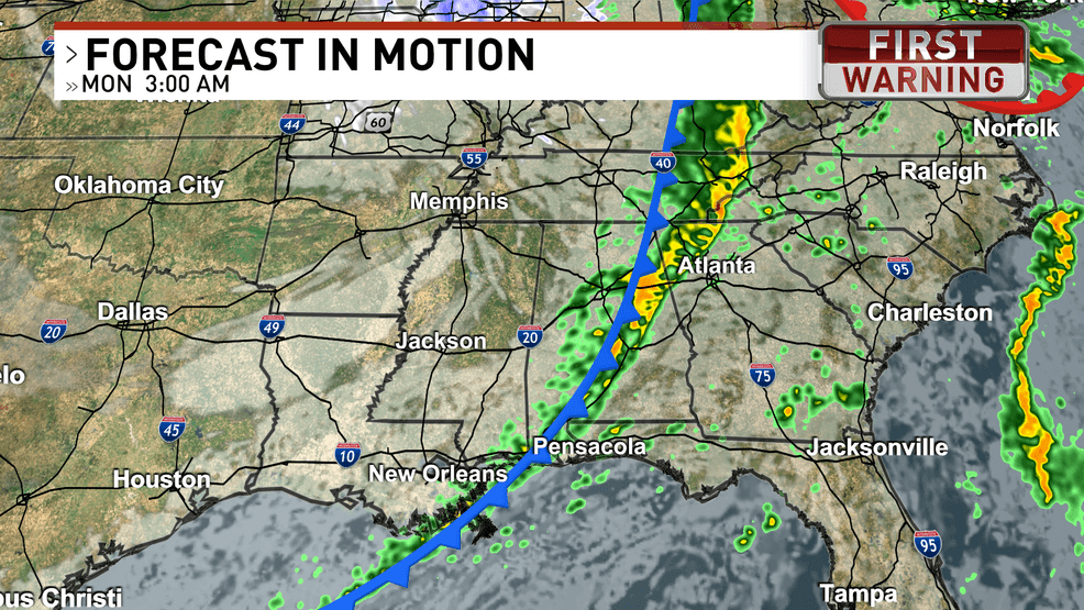 Powerful frontal system moves in from the west