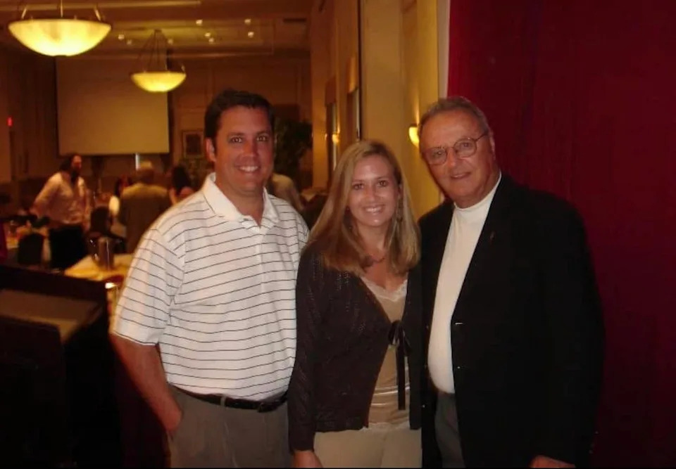 Reagan Hobbs and wife Stacey with FSU football coach Bobby Bowden in the late 1990s.