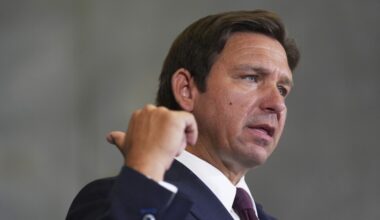 Gov. Ron DeSantis speaking about immigration