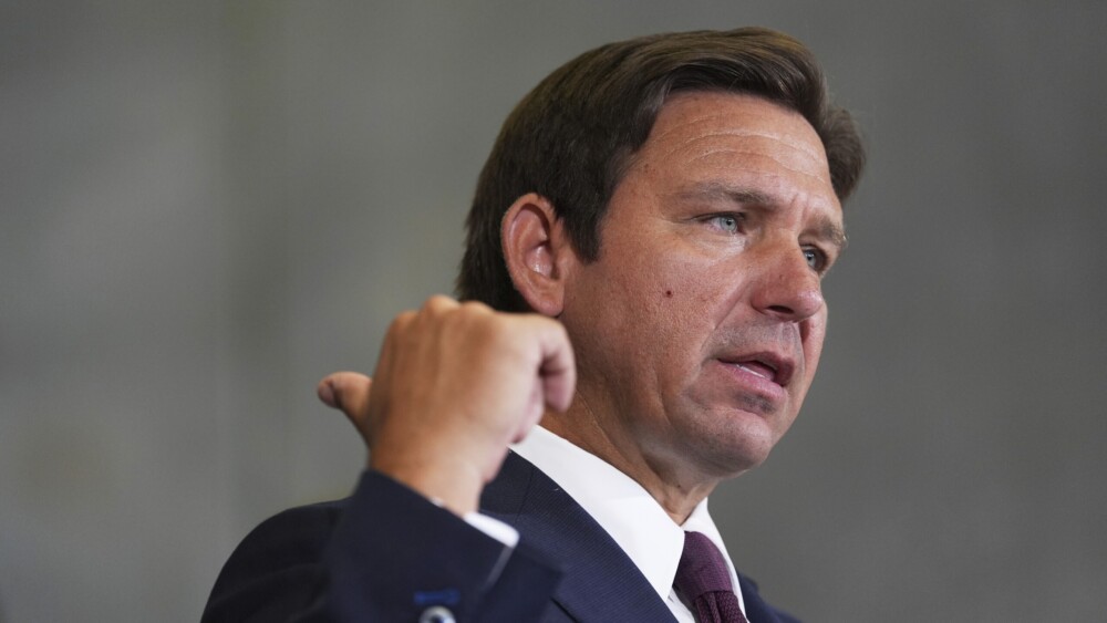 Gov. Ron DeSantis speaking about immigration