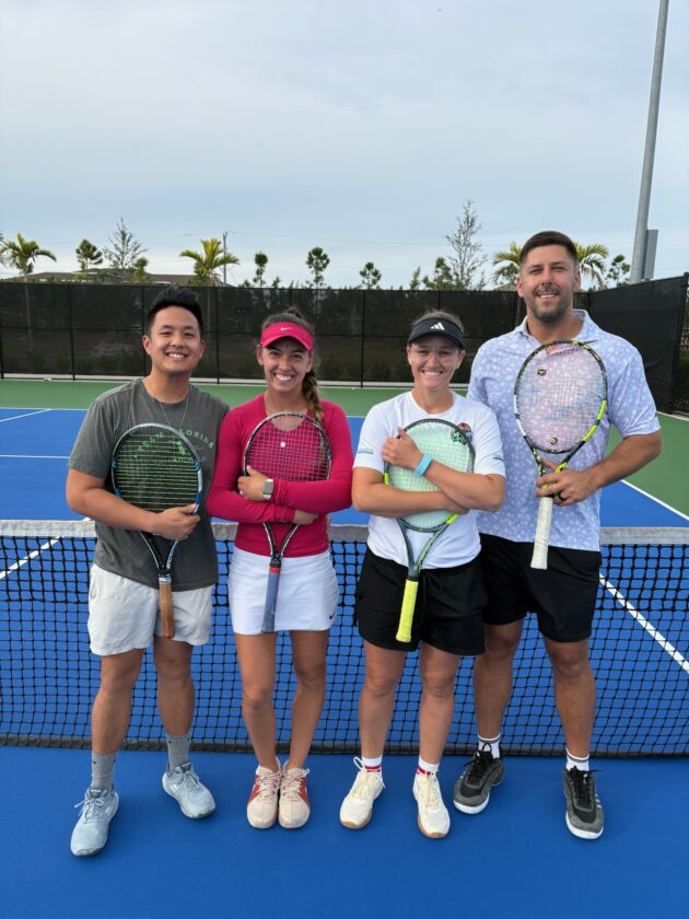 Local pros show skills at tennis exhibition at The Courts