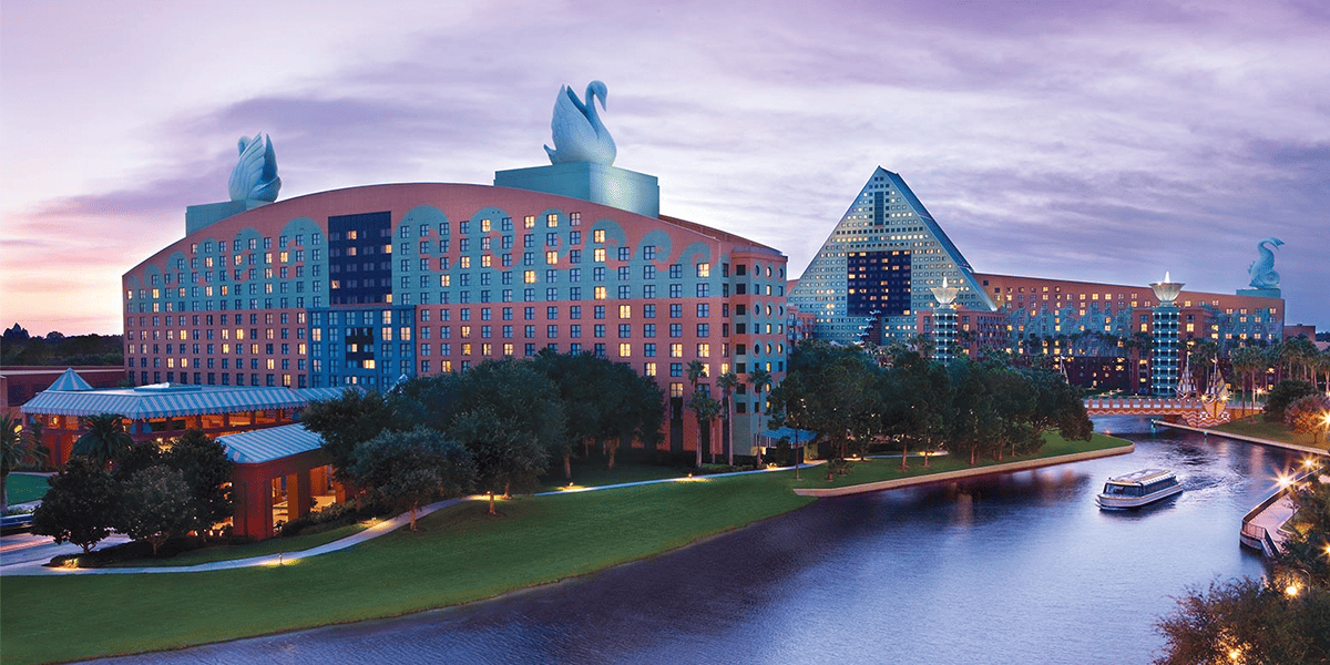 The Walt Disney World Swan and Dolphin with potential Black smoke near Disney.