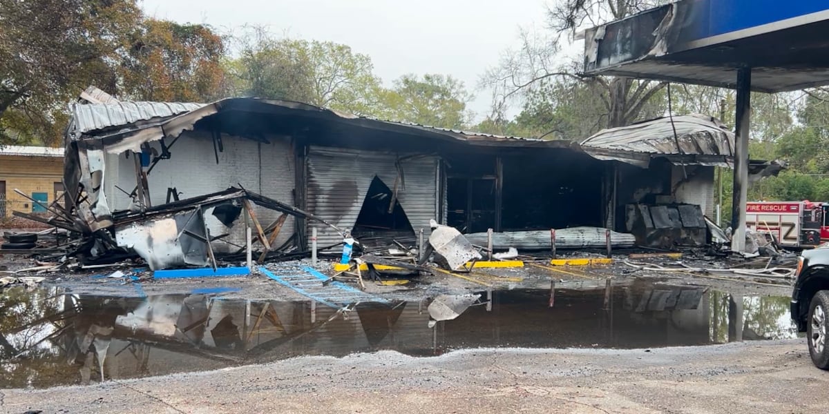 Gas station on West Orange Avenue goes up in flames early Sunday morning, no injuries reported