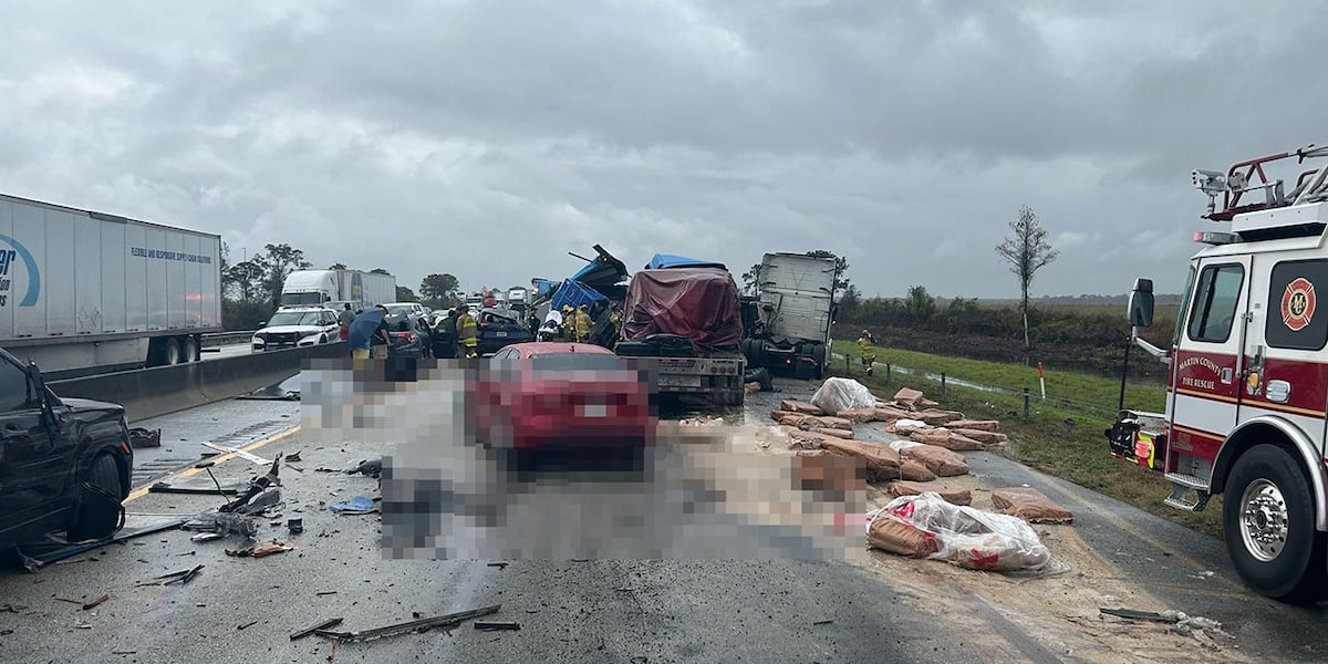 Severe multi-vehicle crash on Florida's Turnpike southbound hampers traffic in Martin County