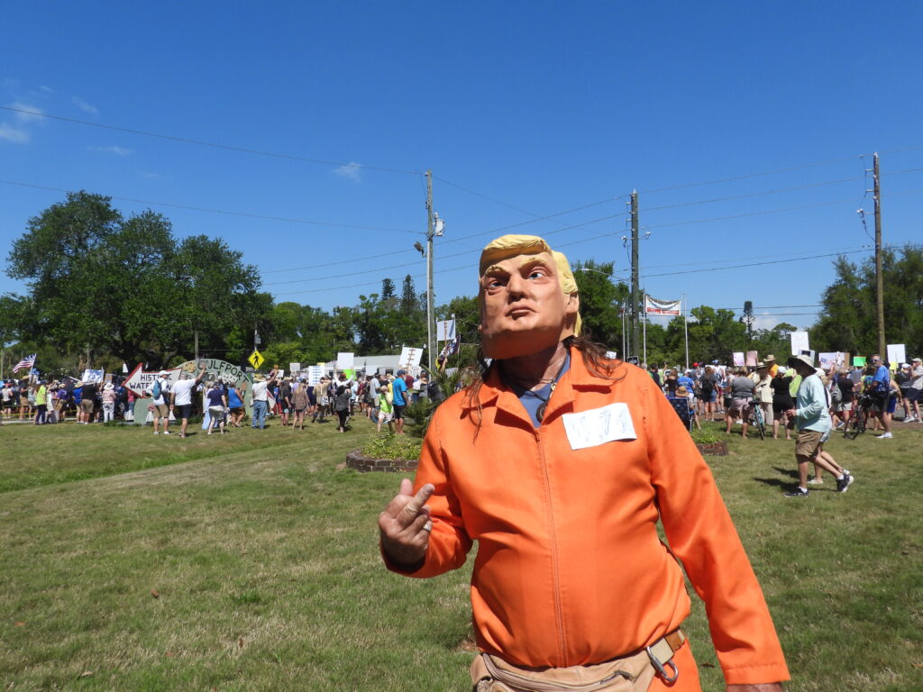 No Kings demonstration in Gulfport, Florida. A protest against Donald Trump.