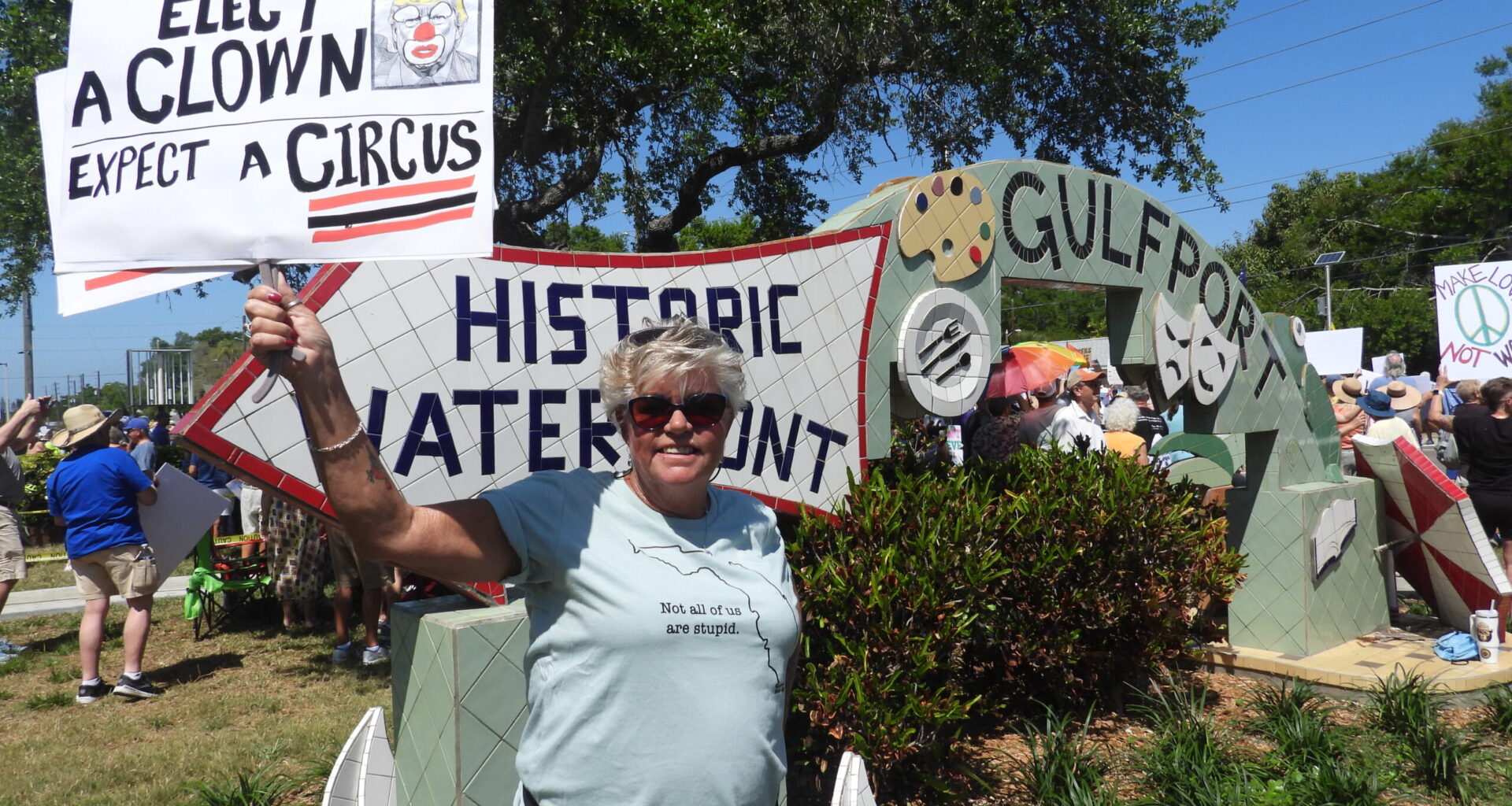 No Kings demonstration in Gulfport, Florida. A protest against Donald Trump.