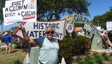 No Kings demonstration in Gulfport, Florida. A protest against Donald Trump.