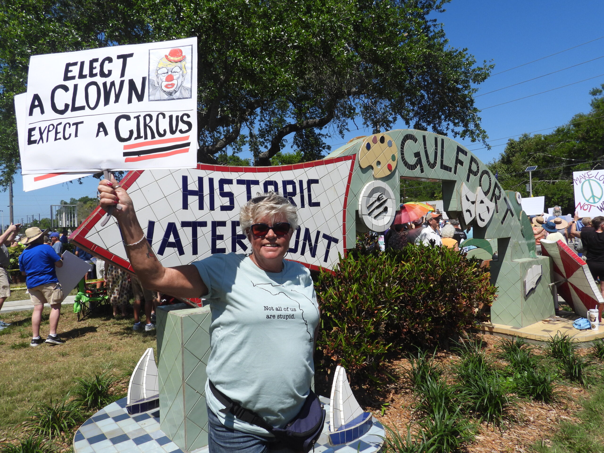 No Kings demonstration in Gulfport, Florida. A protest against Donald Trump.