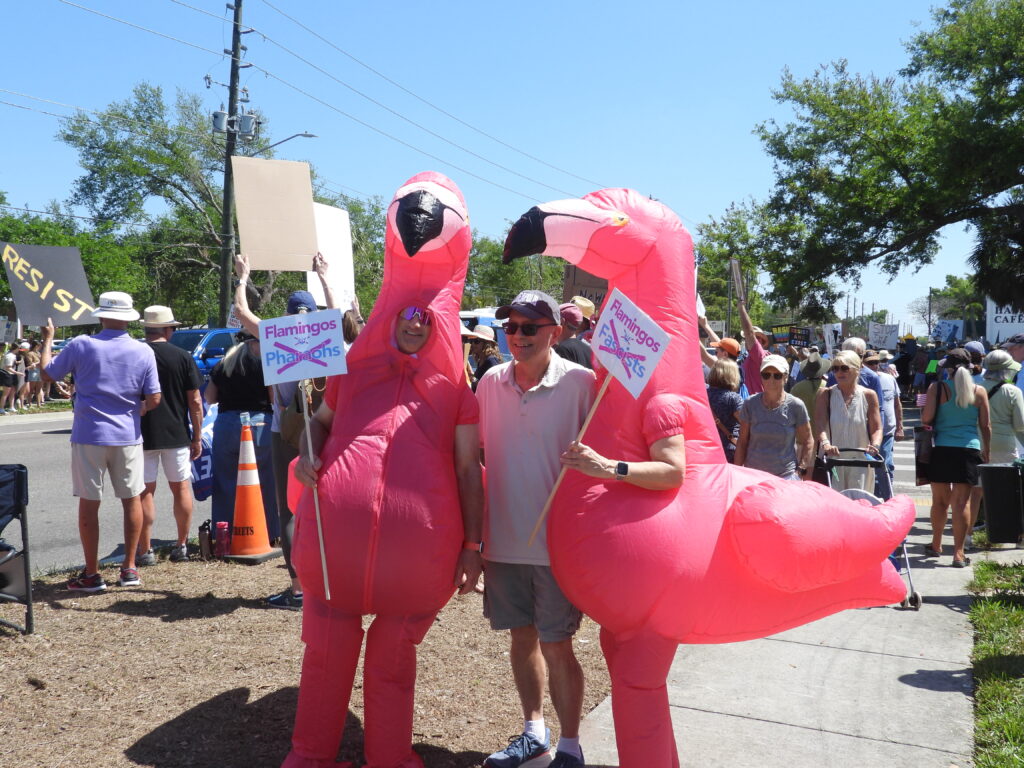 No Kings demonstration in Gulfport, Florida. A protest against Donald Trump.