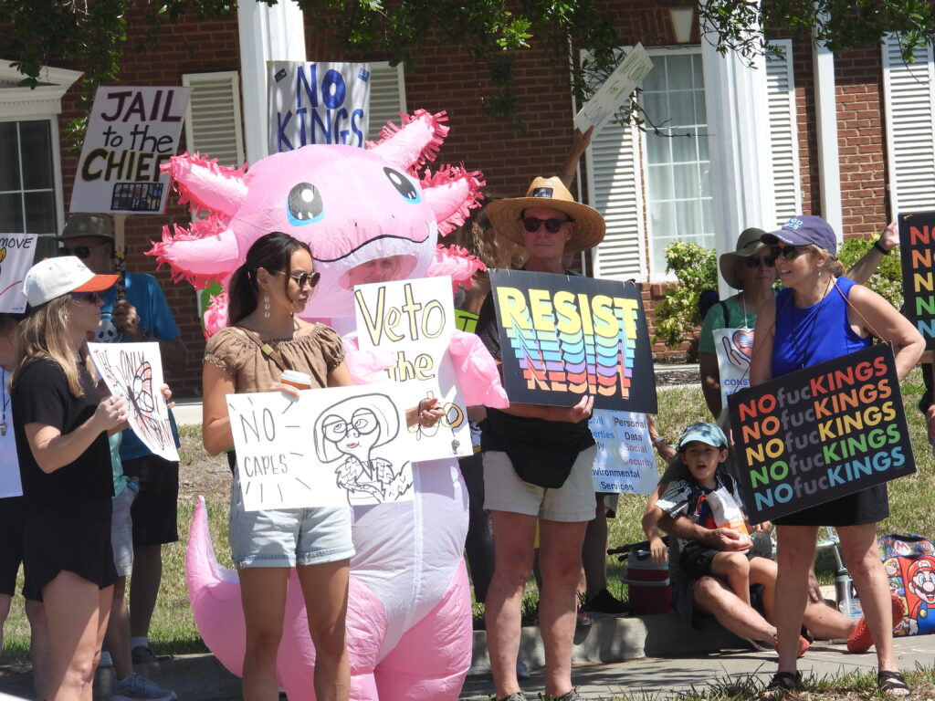 No Kings demonstration in Gulfport, Florida. A protest against Donald Trump.