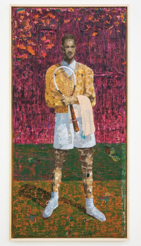 Worst to Be First, Derek Fordjour (2019). Collection Pérez Art Museum Miami, gift of Allison and Laurence Berg and Stephanie and Leon Vahn. © Derek Fordjour