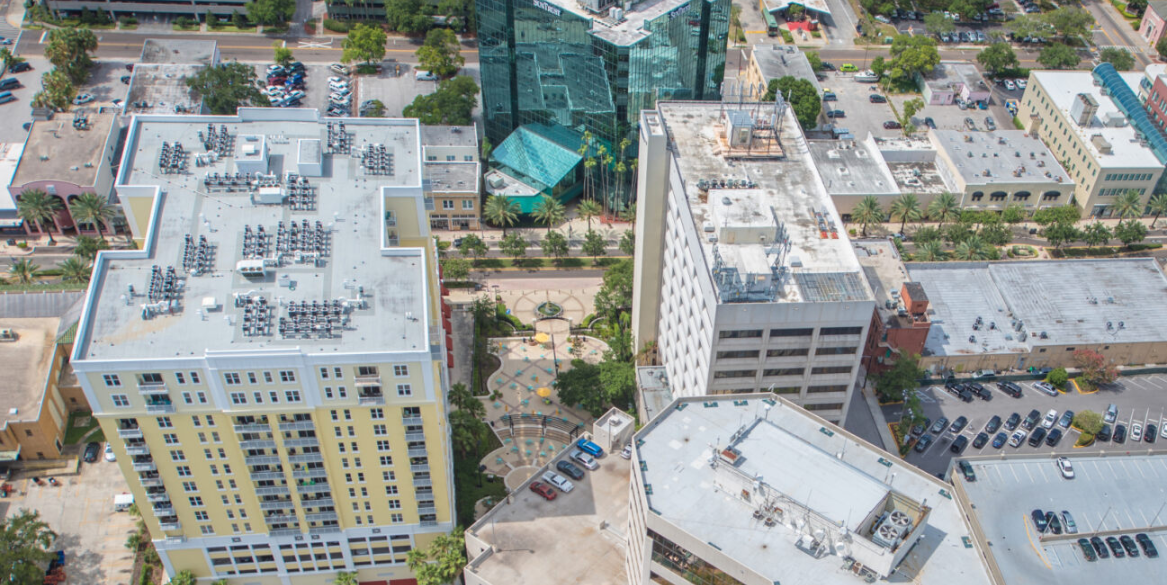 arial view of downtown Clearwater, Florida