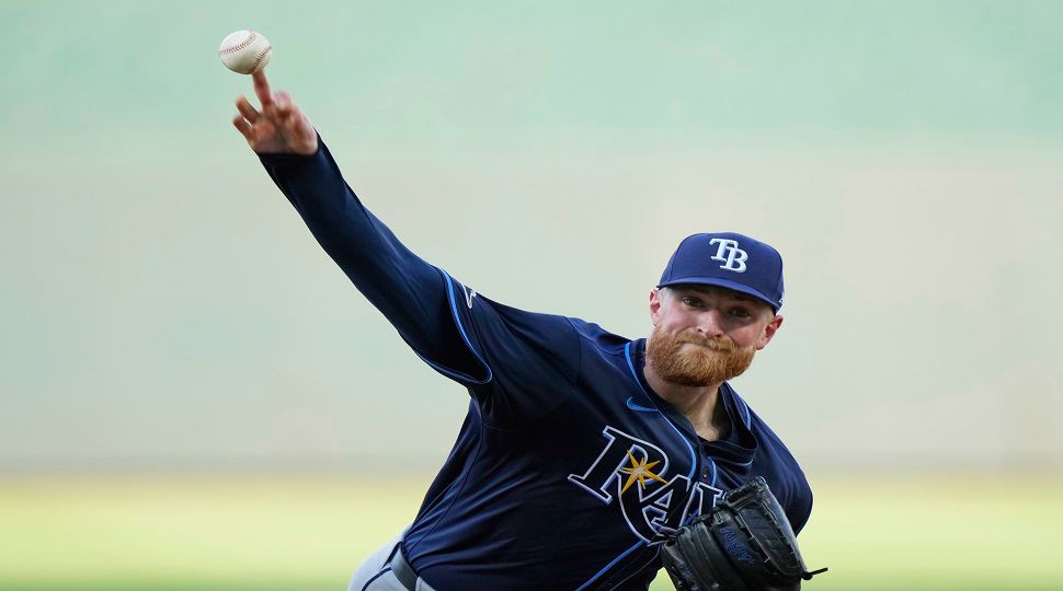 Tampa Bay Rays pitcher Drew Rasmussen will open the season for Tampa Bay Thursday at St. Louis. (AP Photo/Jason Behnken)
