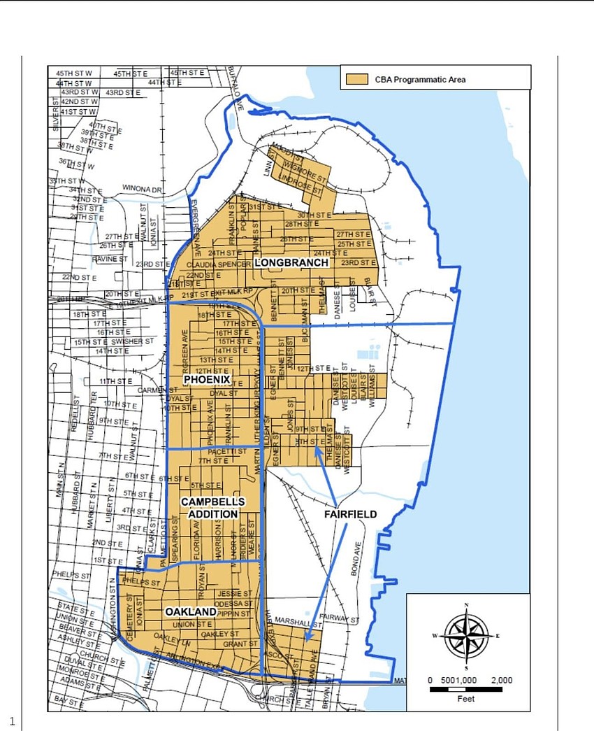 The Eastside community benefits agreement area in Jacksonville.