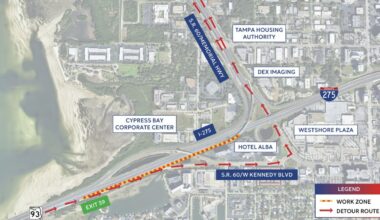 FDOT detour from Howard Frankland to Tampa International Airport