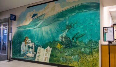 Student-designed “Knowledge in Motion” mural celebrates marine science at FGCU library – Eagle Media