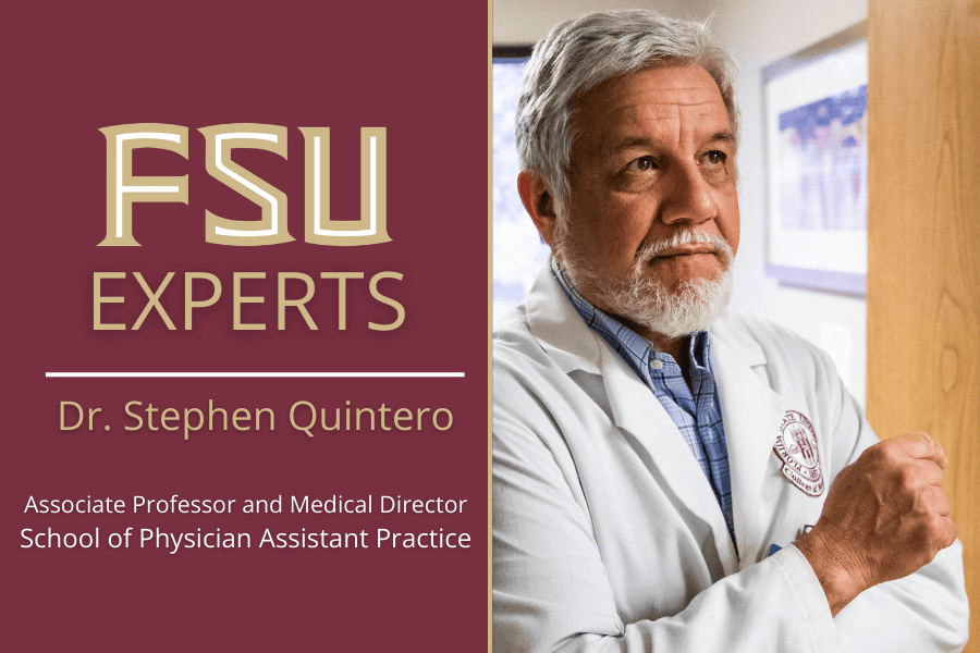 Dr. Stephen Quintero, an associate professor and medical director of the School of Physician Assistant Practice at the Florida State University College of Medicine, says patients must be weary of the spring allergy season and take necessary steps in advance. (Photo provided by FSU College of Medicine)
