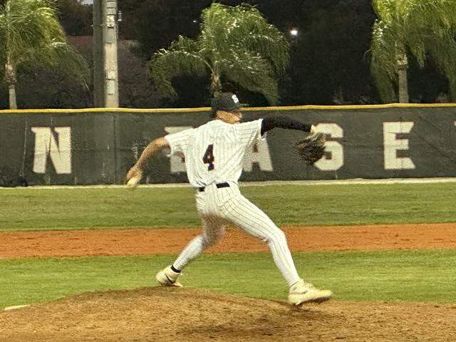 Southridge pitcher Christian Fontaine threw four shutout innings on Thursday at Robbie Smith Field against Goleman to help the Spartans win the GMAC championship.