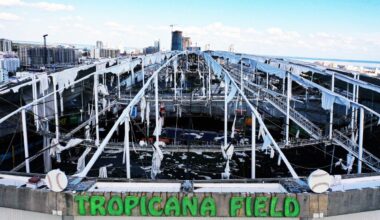 Tampa Bay Rays will wear patches stitched with pieces of wrecked Tropicana Field roof
