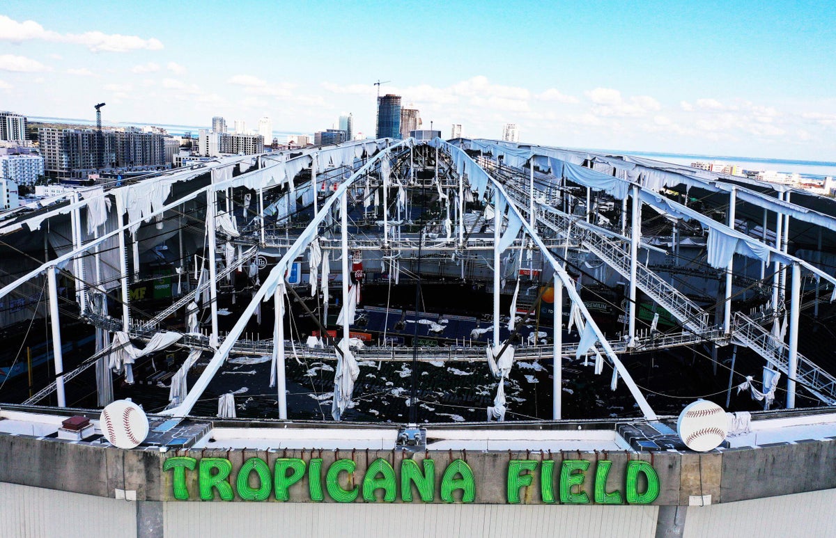 Tampa Bay Rays will wear patches stitched with pieces of wrecked Tropicana Field roof