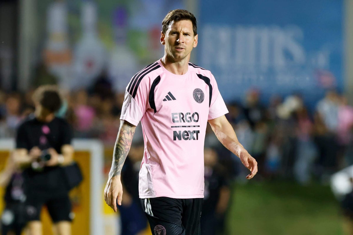 Inter Miami’s Lionel Messi tackled to the turf as fans race onto field in Puerto Rico