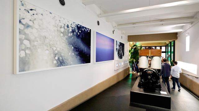 Art on display at The Wolfsonian-FIU. A view down a hallway of art on display at The Wolfsonian-FIU.