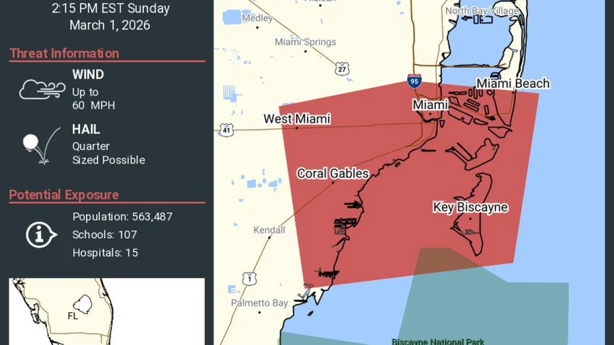 Severe thunderstorm warning issued for parts of Miami-Dade – NBC 6 South Florida