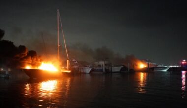 Several boats set ablaze at the Tampa Yacht and Country Club on Friday, March 13, 2026. (Courtesy: Tampa Fire Rescue)