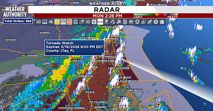 Tornado Watch ends, Showers and storms move offshore