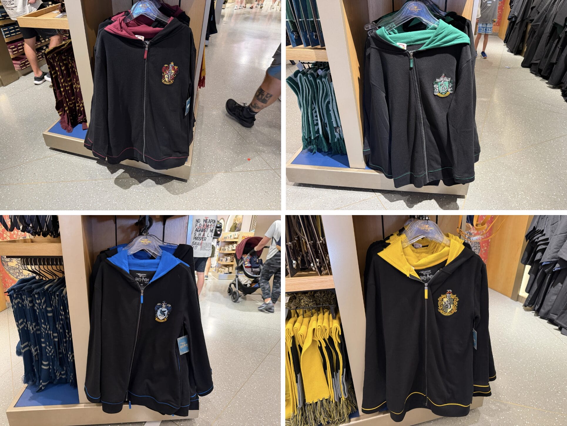Hogwarts House hoodies available at Universal Orlando Resort