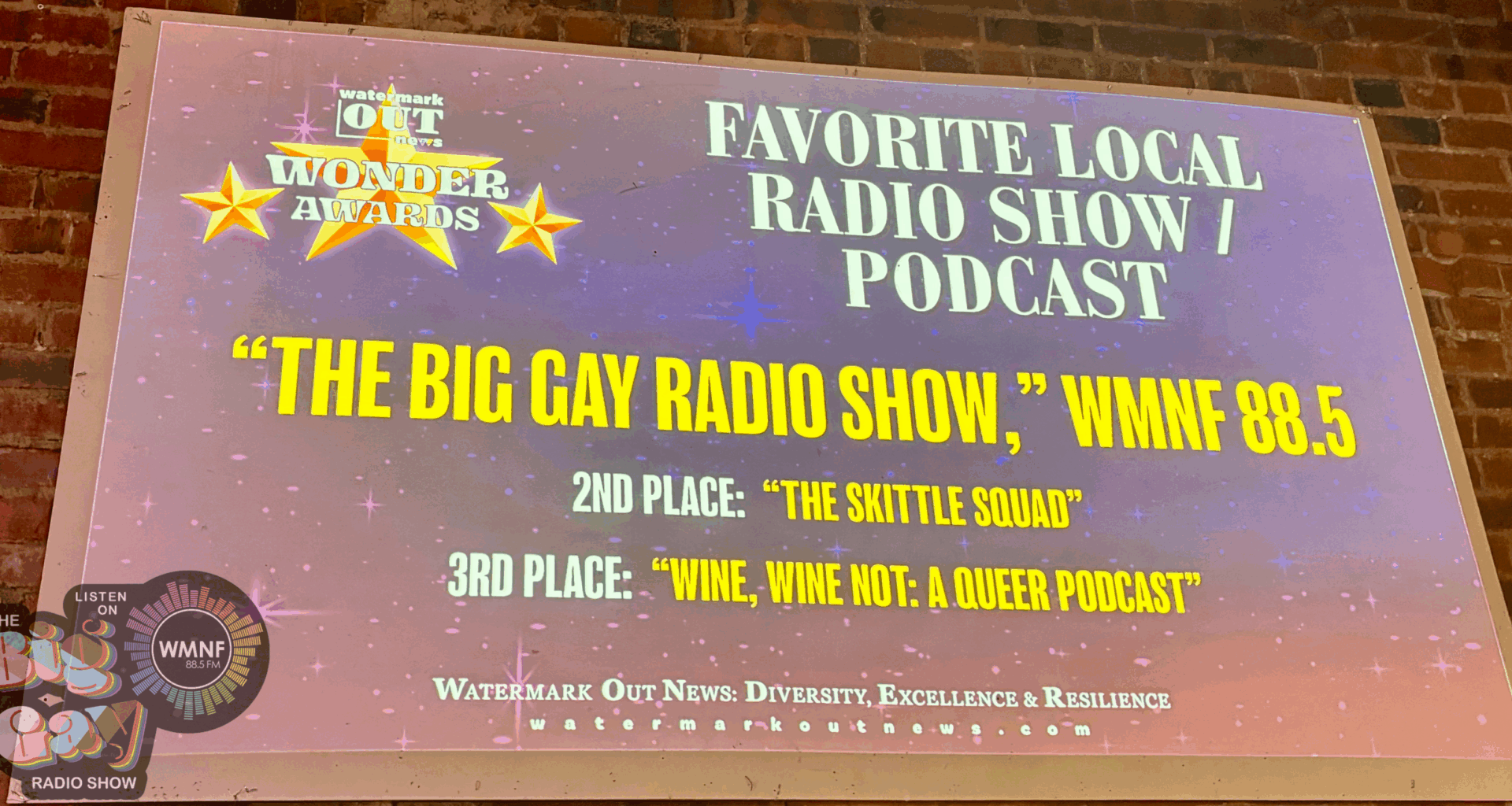 Big Gay Radio Show earns fourth WONDER Award