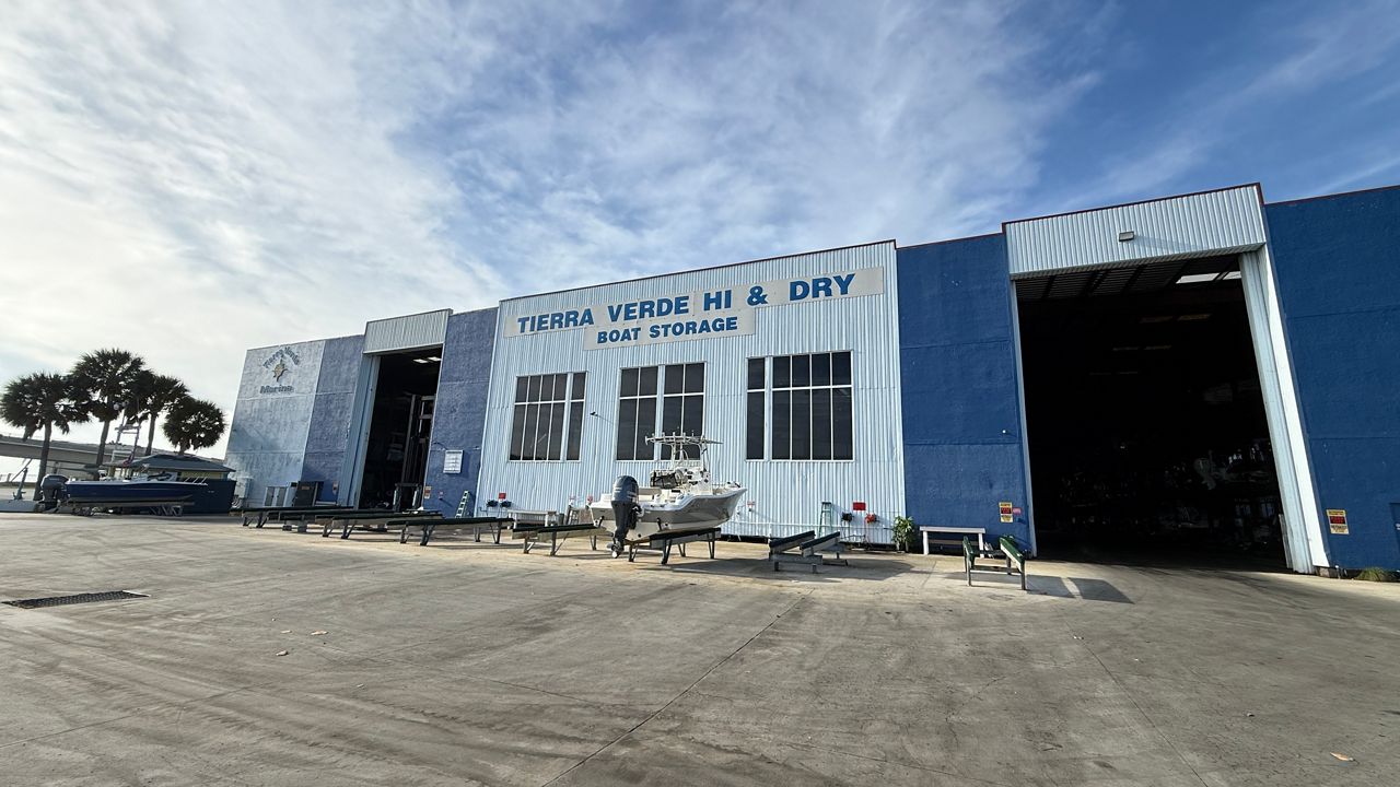 A dry storage building at the Tierra Verde Marina. Developer Greenleaf Capital has proposed two new dry storage racks, among other upgrades. (Spectrum News/Tyler O'Neill)