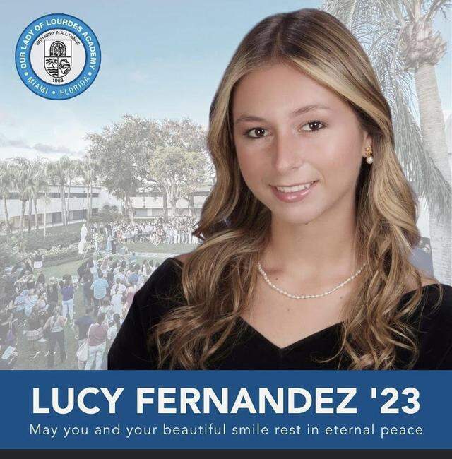 Lucy Fernandez, a 17-year-old senior at Our Lady of Lourdes Academy, was killed as a result of a Sept. 4, 2022, boat crash off the Keys.
