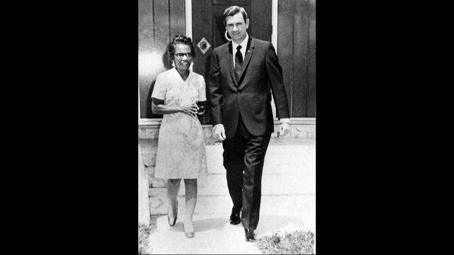 M. Althalie Range with Florida Gov. Reuben Askew in 1970. Range was the first Black woman to serve on the Miami City Commission and Askew appointed her as Florida’s Secretary of Community Affairs, the first Black person to head a state agency.