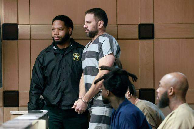 Nathan Gingles appears before Broward County Judge Marina Garcia-Wood on Friday, March 7, 2025. He is accused of killing his wife, father-in-law and a neighbor in Tamarac. 