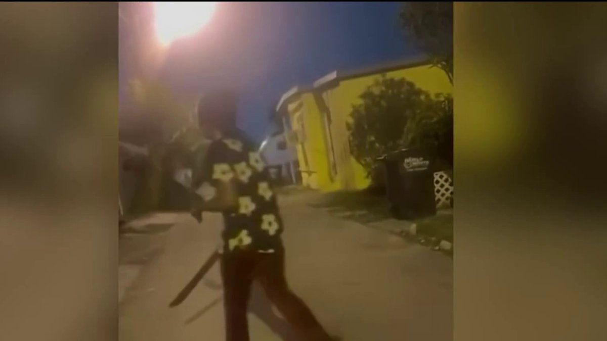 Video show man armed with machete threatening dog in Miami – NBC 6 South Florida