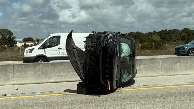 A crash on Florida’s Turnpike in Broward County overturned an SUV and blocked two left lanes, causing backups.