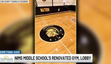 Nims Middle School unveils renovated gym, lobby