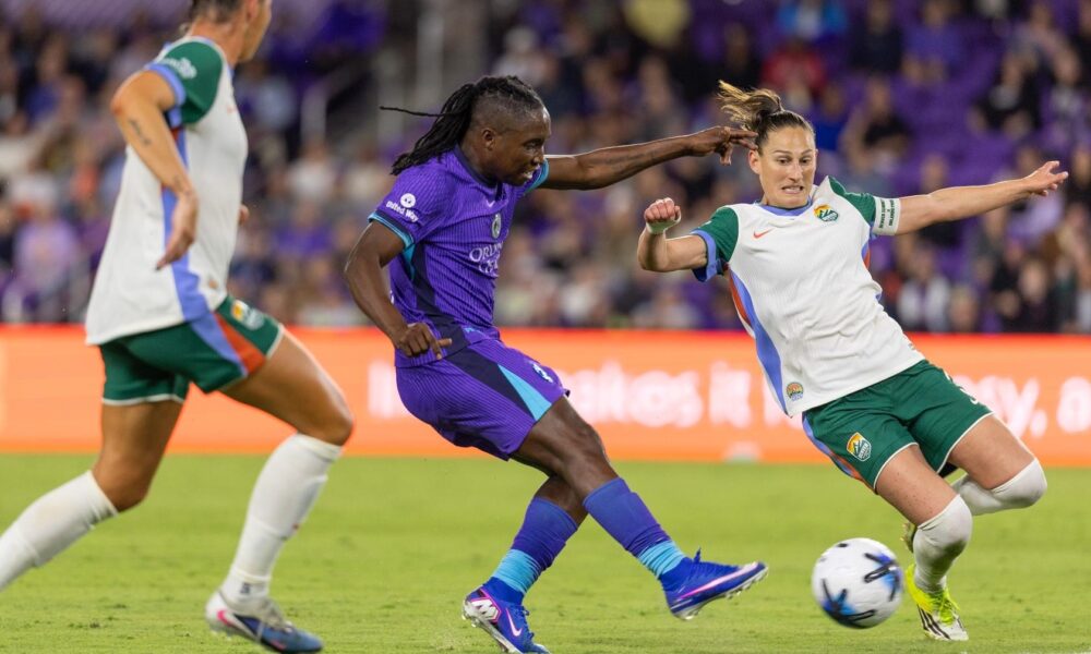 Image of Barbra Banda firing a shot against the Denver Summit.