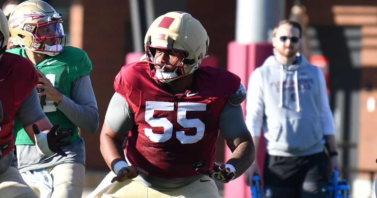 Florida State offensive lineman Bradyn Joiner, who played previously at Auburn and Purdue. (Gene Williams/Warchant)