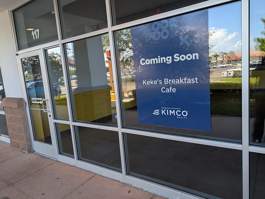 A sign is in the window at 840 Nautica Drive, No. 117, for Keke’s Breakfast Cafe. The space previously was Mr. Potato Spread. A sign is in the window at 840 Nautica Drive, No. 117, for Keke’s Breakfast Cafe. The space previously was Mr. Potato Spread.